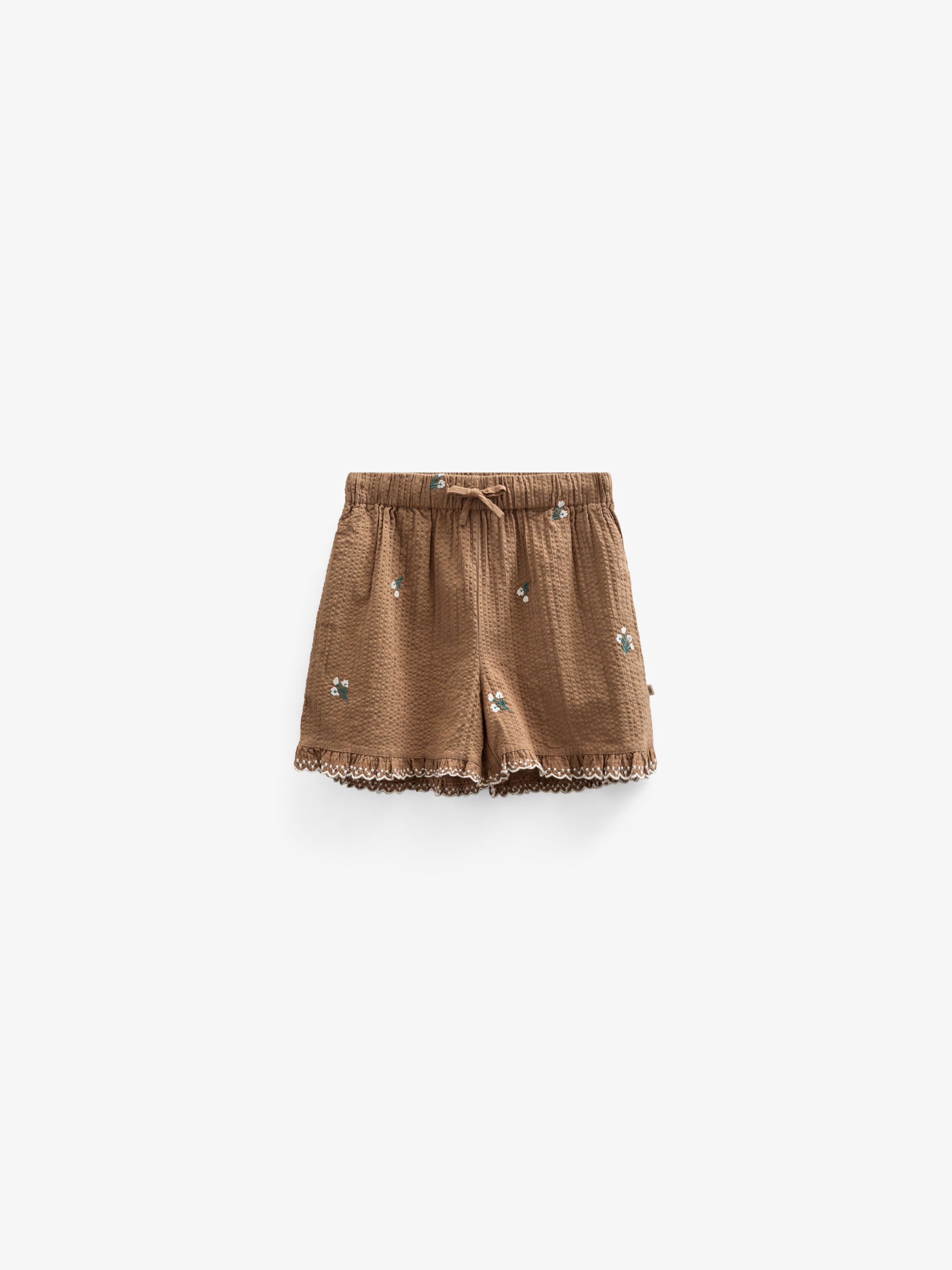 Bestickte Seersucker-Shorts - Kids - Coconut | 100986 Nora