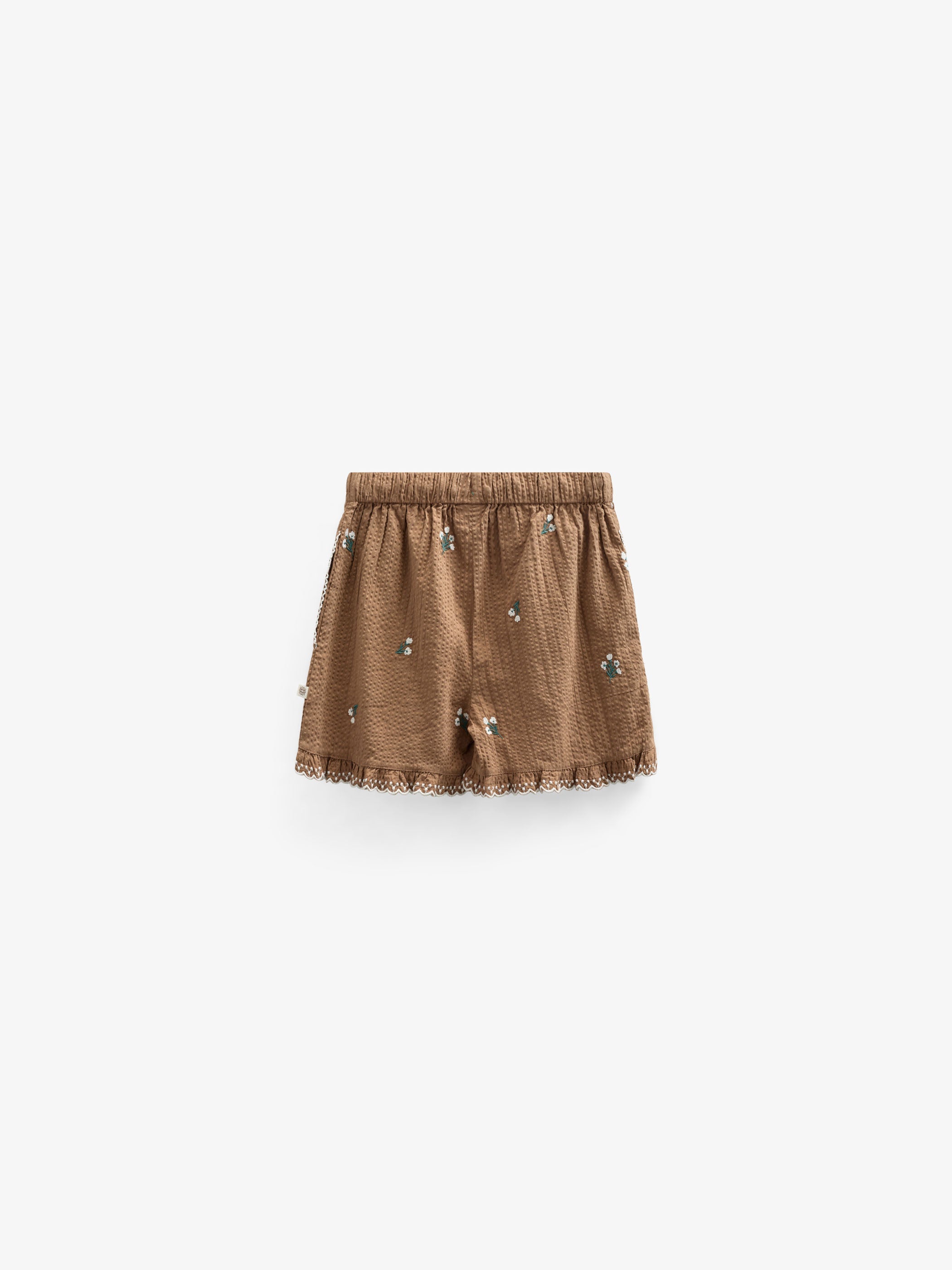 Bestickte Seersucker-Shorts - Kids - Coconut | 100986 Nora