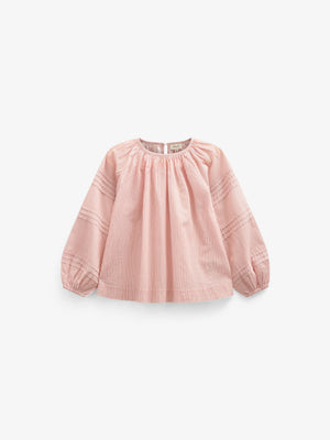 Langärmelige Gestreifte Bluse - Kids - Offwhite/Cherry Red | 100990 Willa