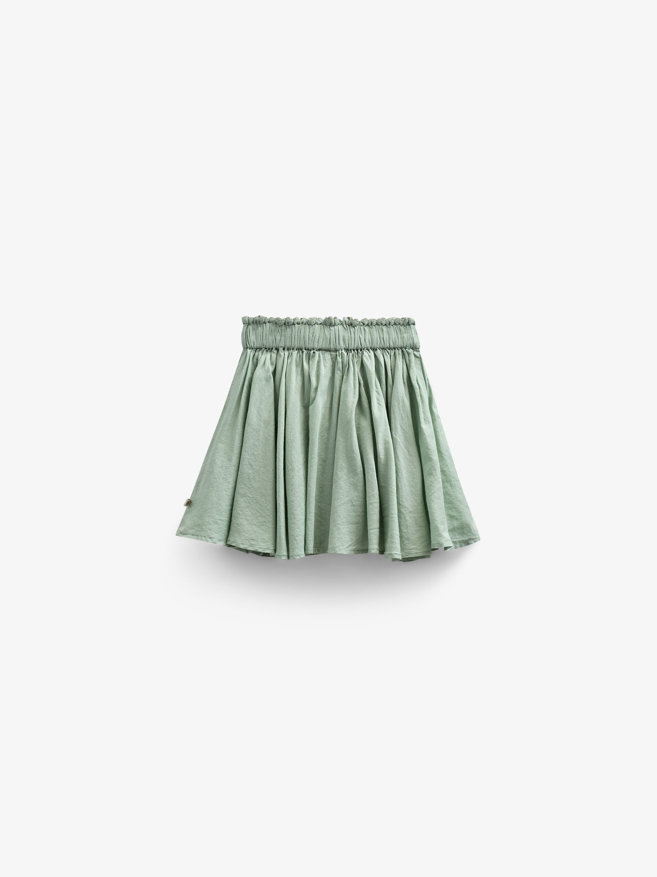Baumwollrock mit Zick Zack Rüsche - Kids - Dusty Green | 101038 Alma