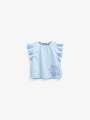 Popelinebluse mit Stickerei - Tween - Powder Blue | 101073 Barbara