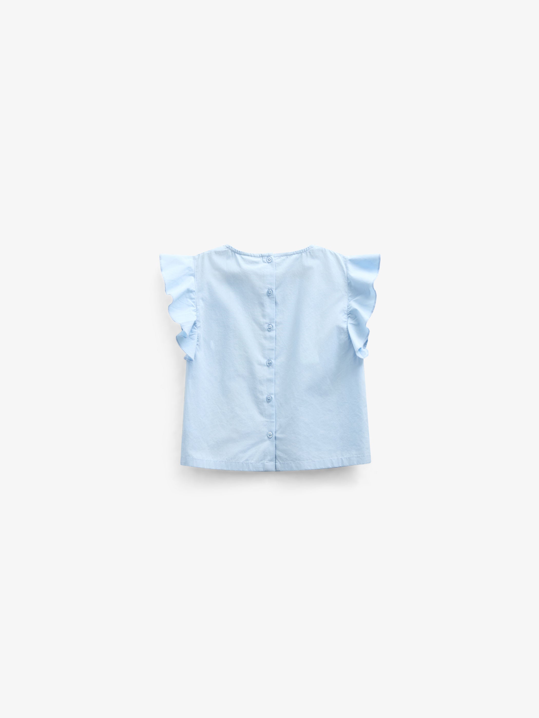 Popelinebluse mit Stickerei - Kids - Powder Blue | 101042 Barbara