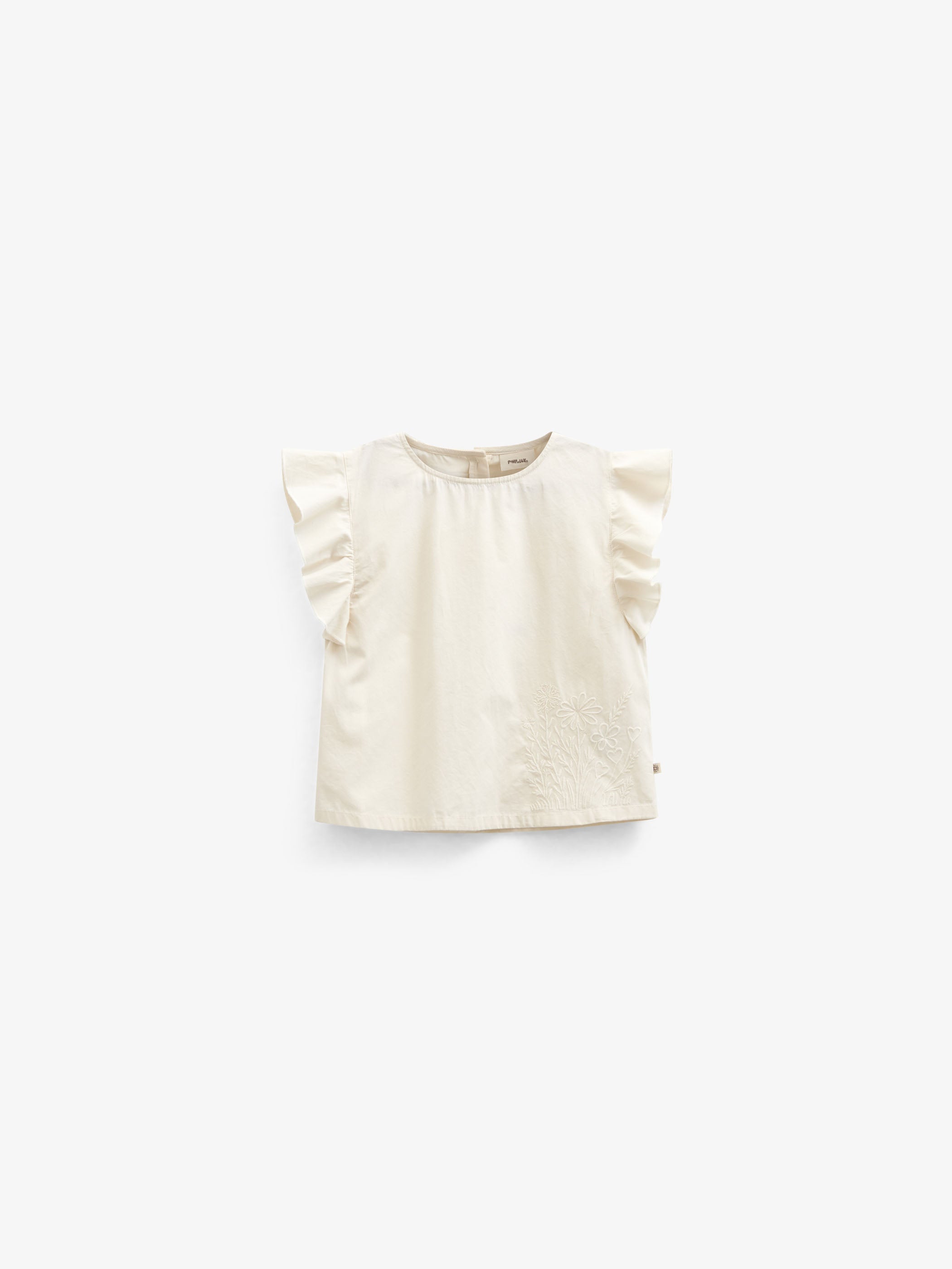 Popelinebluse mit Stickerei - Kids - Offwhite | 101043 Barbara