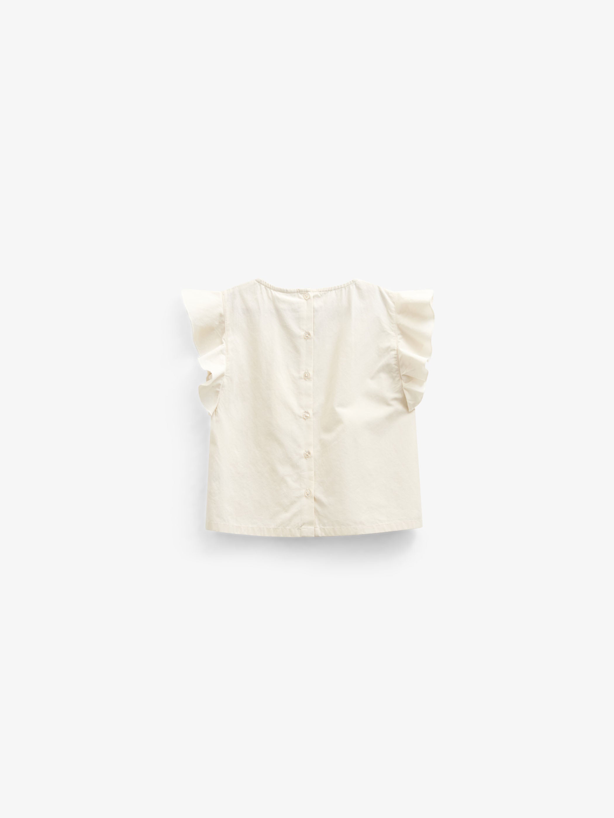 Popelinebluse mit Stickerei - Kids - Offwhite | 101043 Barbara