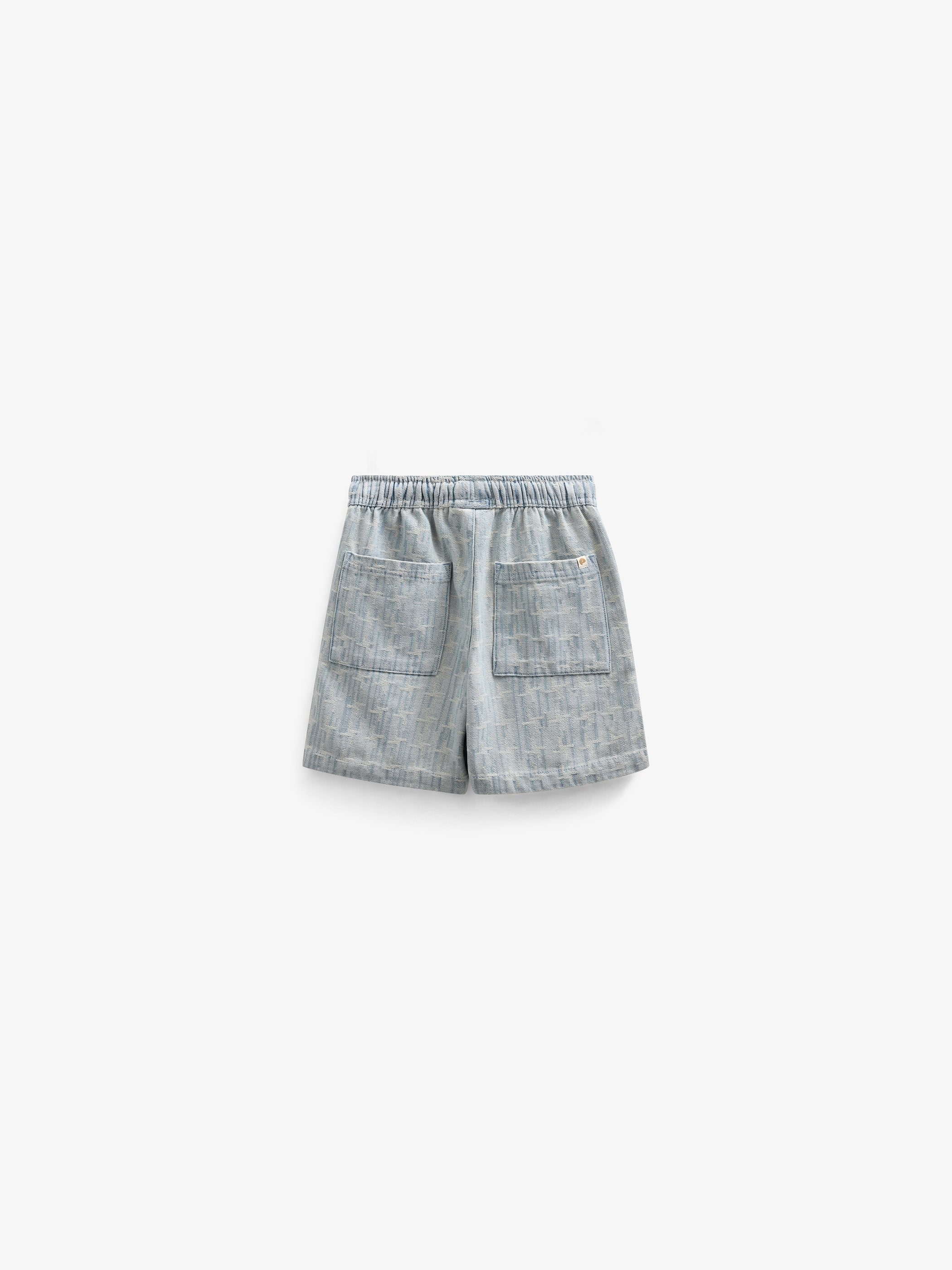 Baggy Jacquard Denim Shorts - Kids - Blue Denim | 101059 Kyle