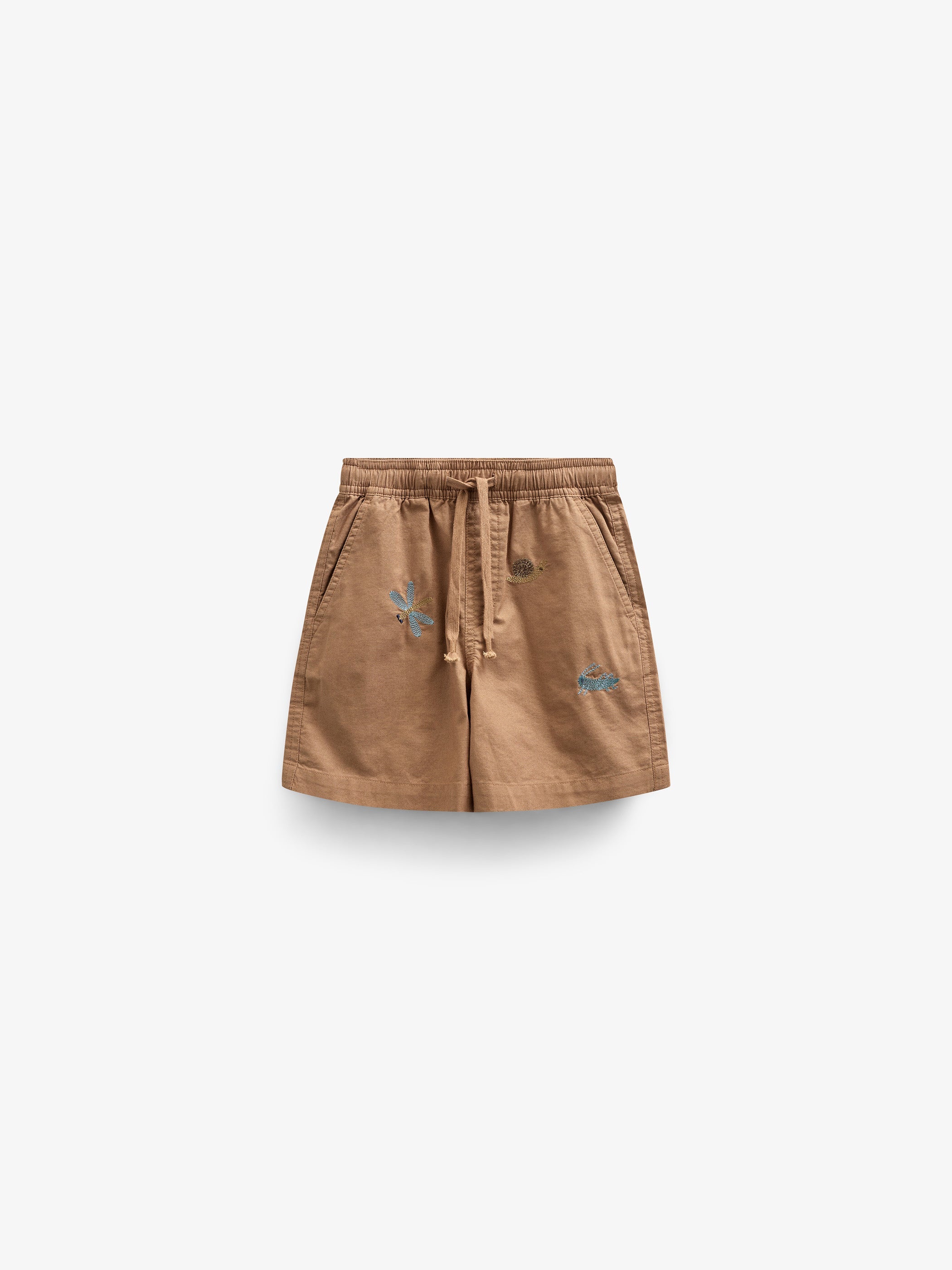 Embroidered Cotton Shorts - Kids - Coconut | 101064 Erik