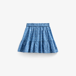 Bedruckter Popeline-Rock - Kids - Dusty Blue | 101054 Camilla