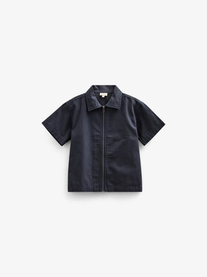 Canvas-Hemdjacke mit Reißverschluss - Kids - Navy | 101126 Isack