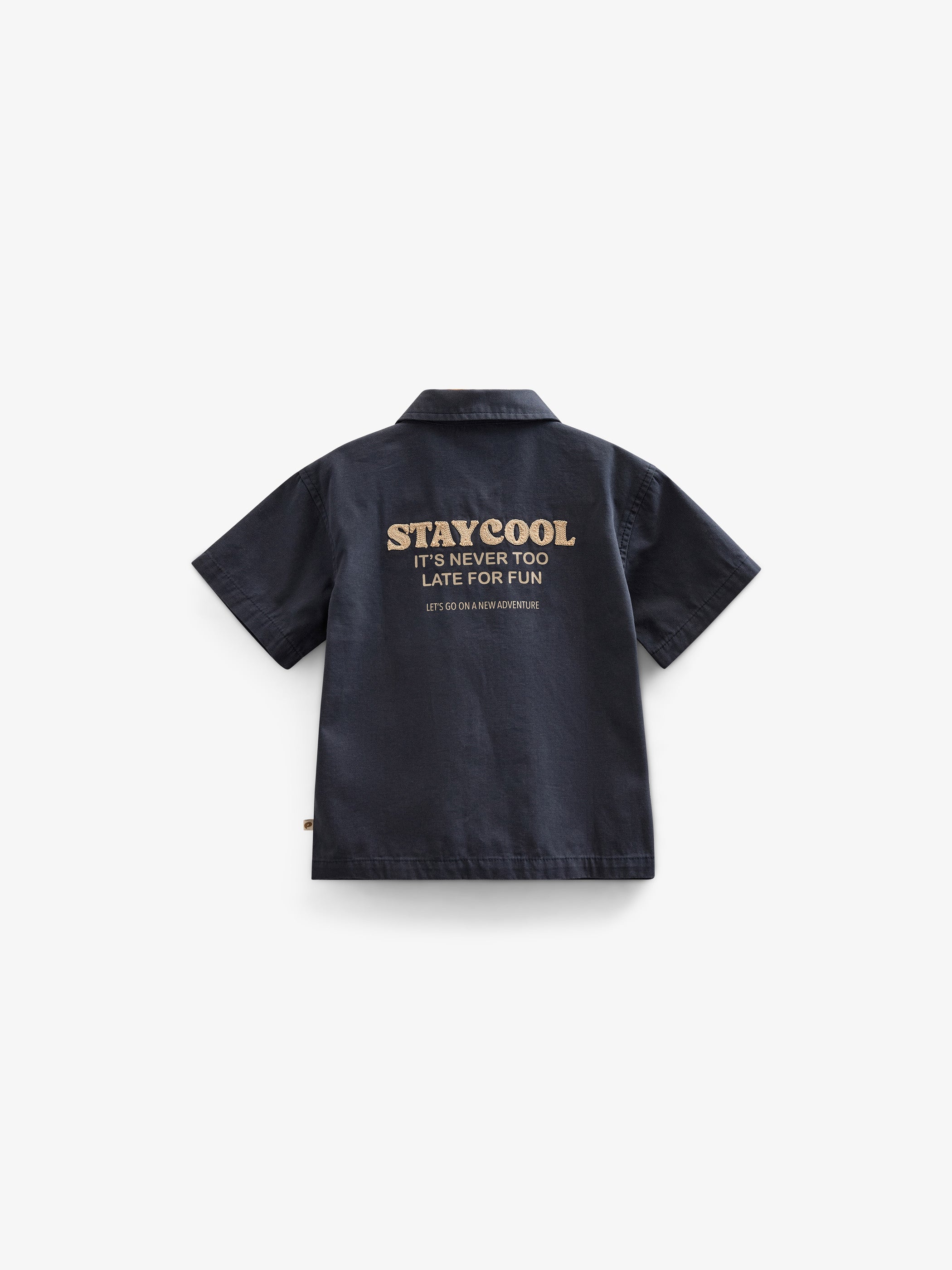 Canvas-Hemdjacke mit Reißverschluss - Kids - Navy | 101126 Isack