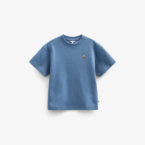 Waffel T-Shirt - Kids - Dusty Blue | 101150 Evan