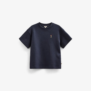 Waffel T-Shirt - Kids - Navy | 101152 Evan