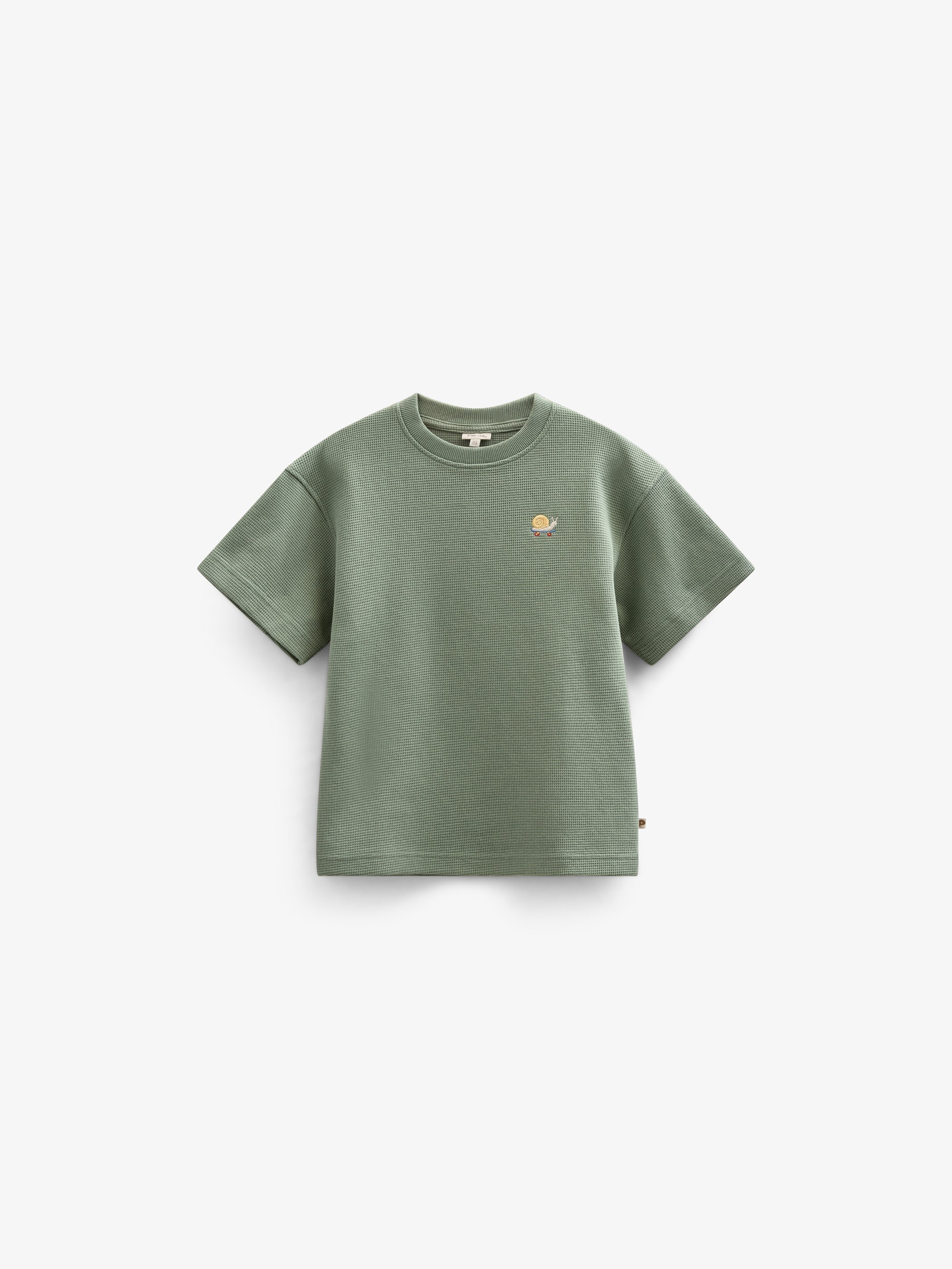 Waffel T-Shirt - Kids - Dusty Green | 101155 Evan