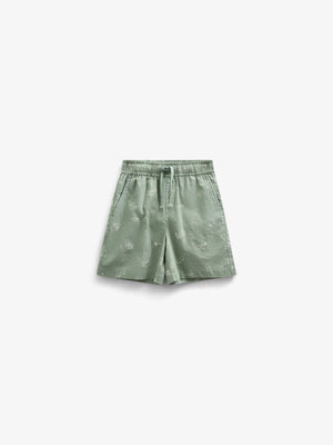 Bedruckte Leinenmix-Shorts - Kids - Dusty Green | 101169 William