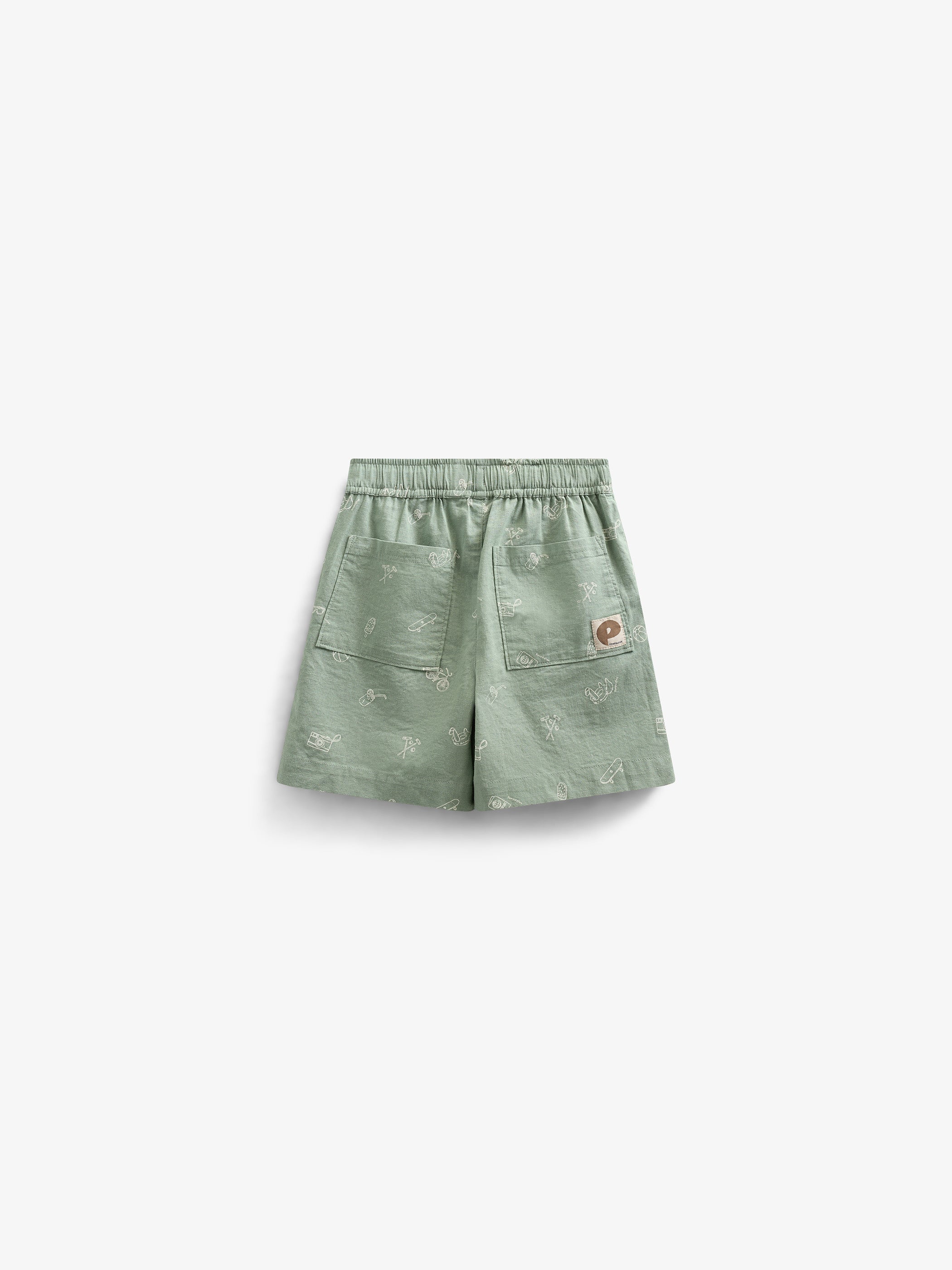 Bedruckte Leinenmix-Shorts - Kids - Dusty Green | 101169 William