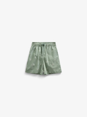 Bedruckte Leinenmix Shorts - Tween - Dusty Green | 101170 William