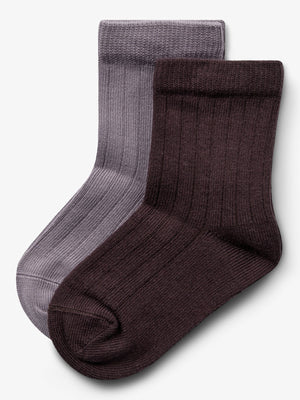 Socken 2er-Pack - Little - Dusty Purple/Dark Purple