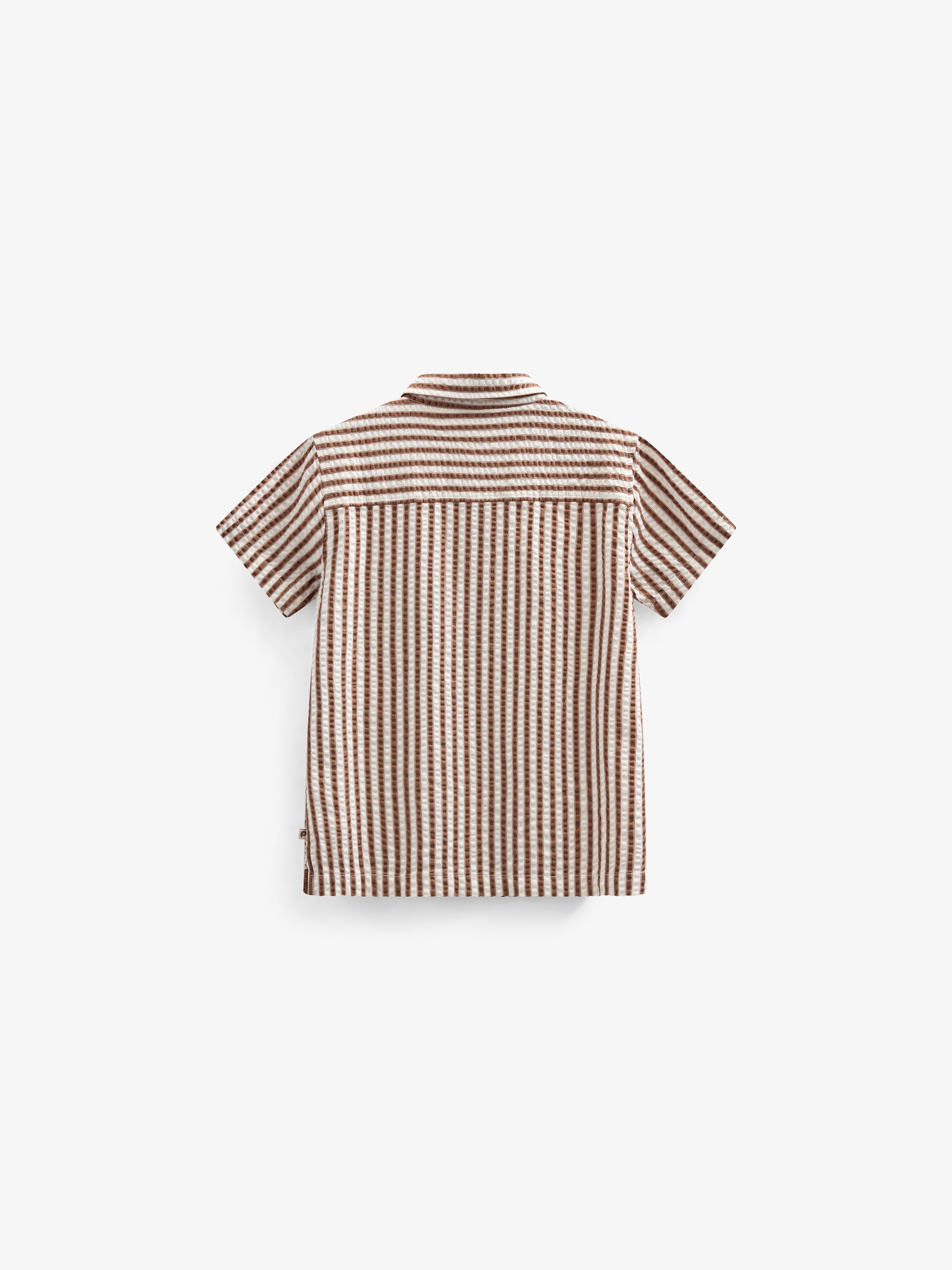 Gestreiftes Seersucker-Hemd - Kids - Brown | 101185 Frank