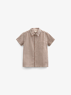Gestreiftes Seersucker-Hemd - Tween - Brown | 101186 Frank