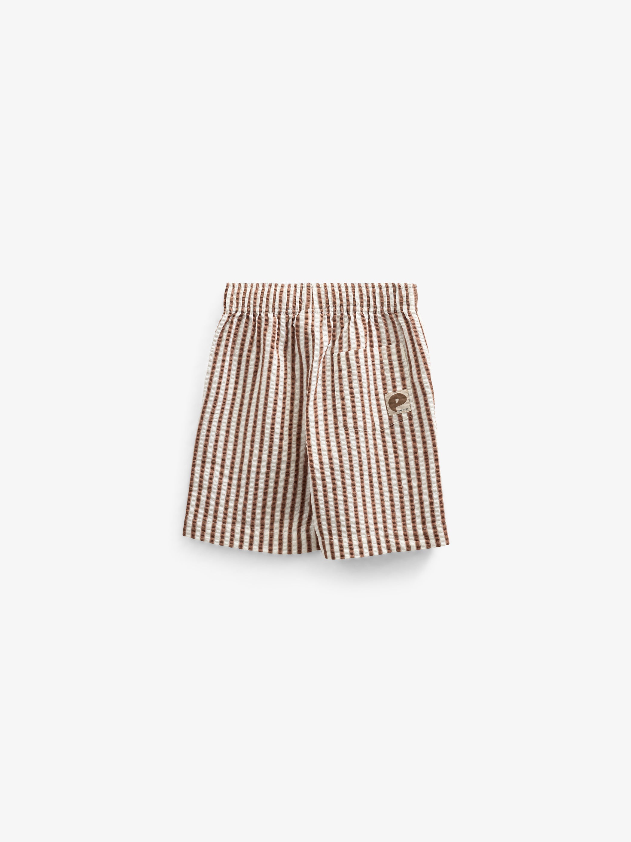 Gestreifte Seersucker-Shorts - Kids - Brown | 101187 Frank