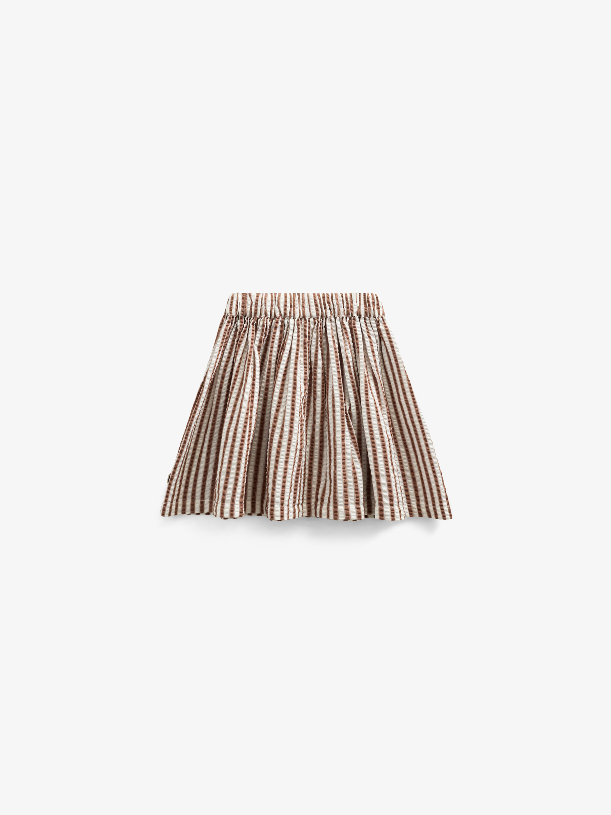 Gestreifter Seersucker-Rock - Kids - Brown | 101193 Nadia