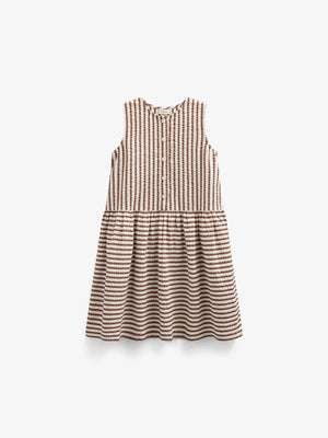 Gestreiftes Seersucker-Kleid - Kids - Brown | 101195 Nadia