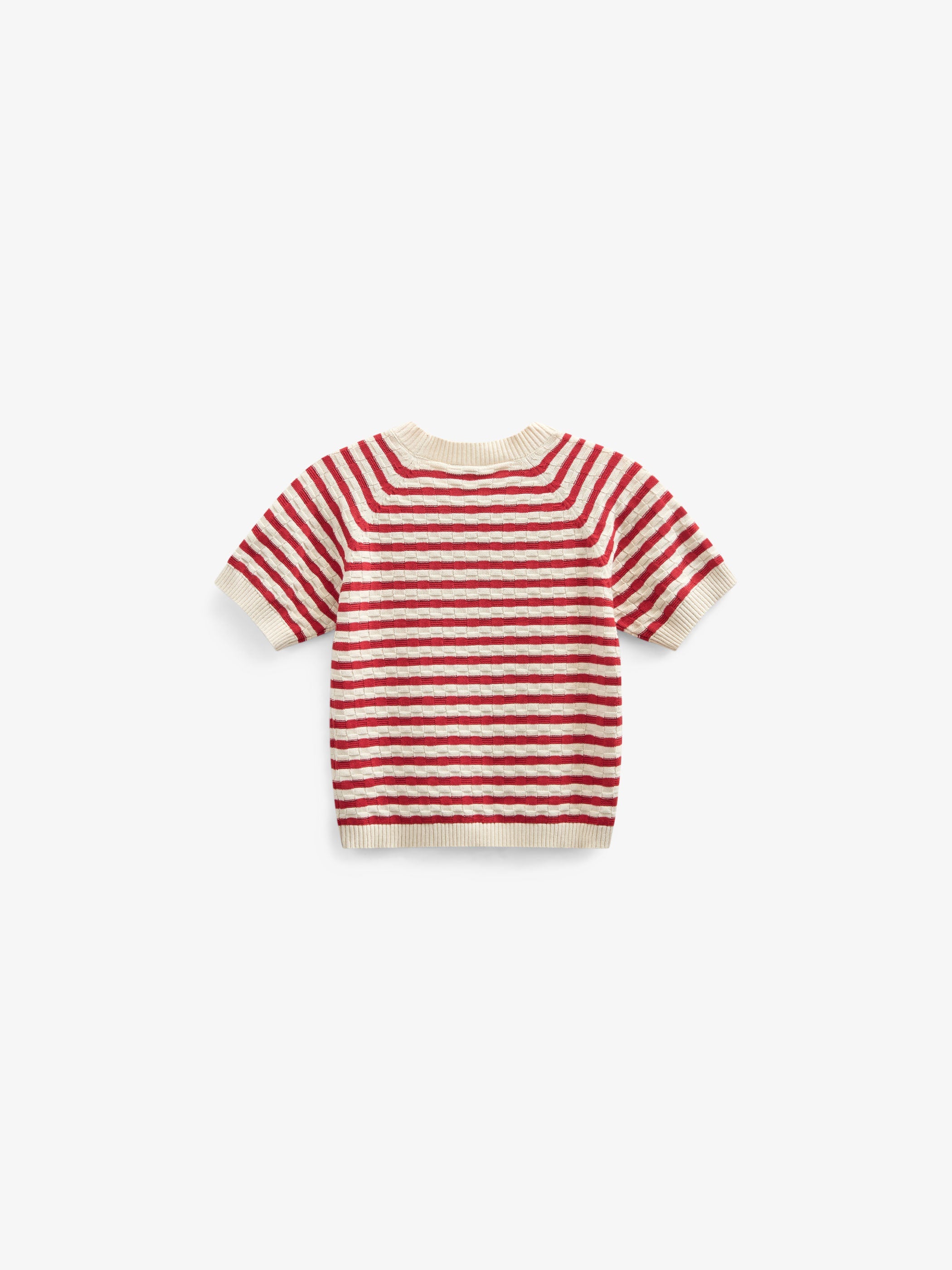 Gestreifter Kurzarm-Baumwollstrick - Tween - Cherry Red Stripe | 101240 Martha
