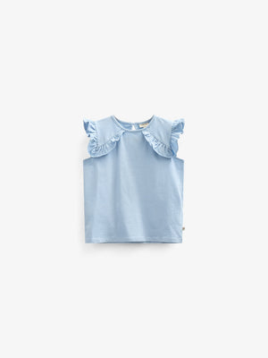 Jersey-Top mit Rüsche - Kids - Powder Blue | 101267 Selma