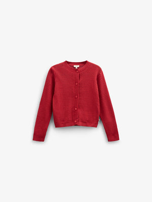 Baumwoll-Strickjacke - Kids - Cherry Red | 101269 Katie