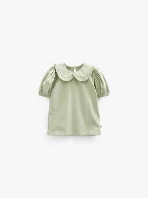 Jerseybluse mit Kragen - Kids - Powder Green | 101279 Nini