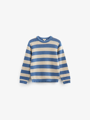 Gestreifter Strick - Tween - Dusty Blue / Offwhite | 101284 Brady