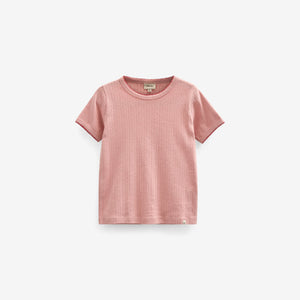 Pointelle T-Shirt mit Kontrast-Picot - Tween - Rose Tan | 101288 Drew