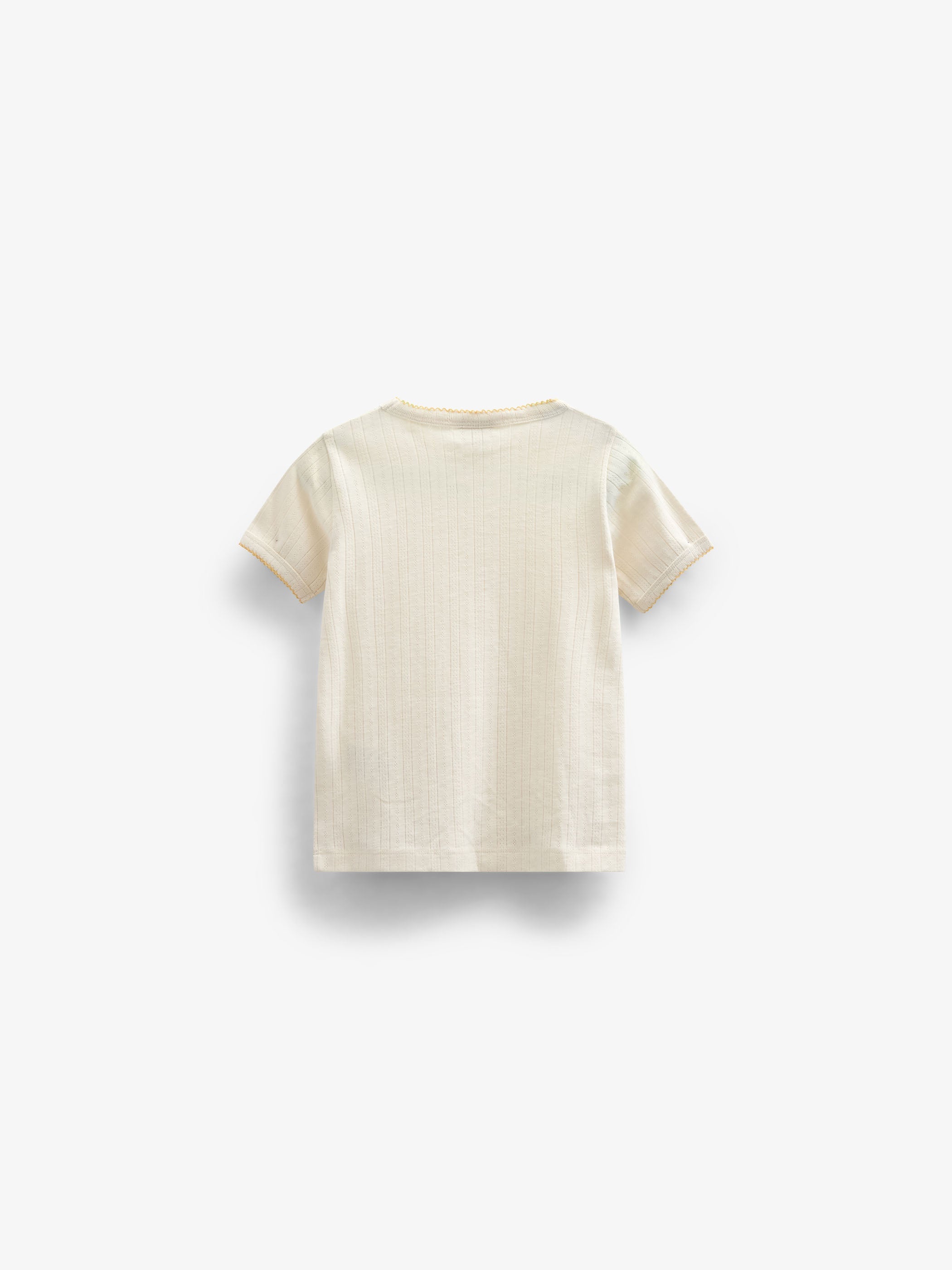 Pointelle T-Shirt mit Kontrast-Picot - Kids - Off White | 101289 Drew