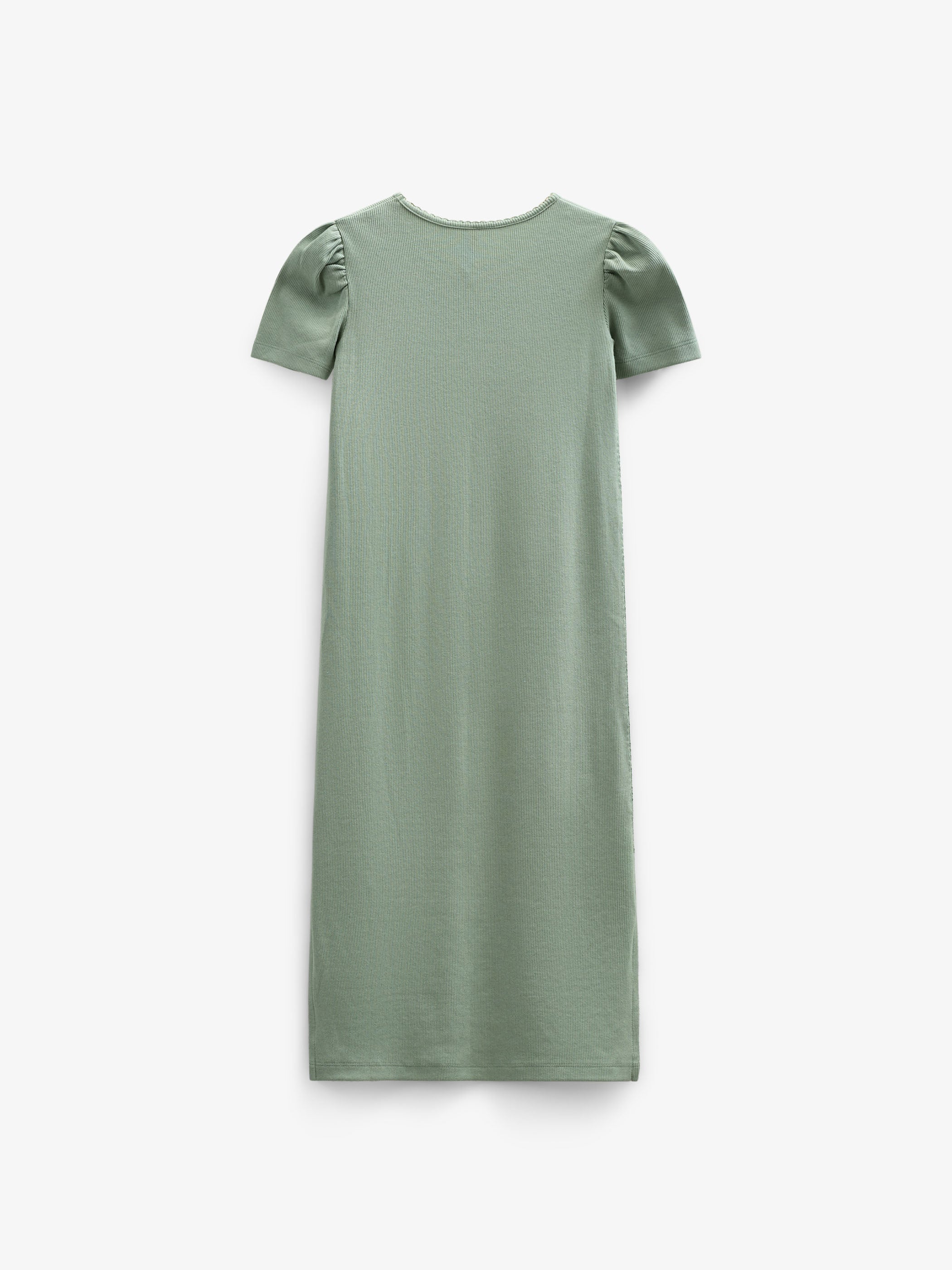 Modal-Ripp Lang T-Shirt Kleid - Tween - Dusty Green | 101295 Lottie