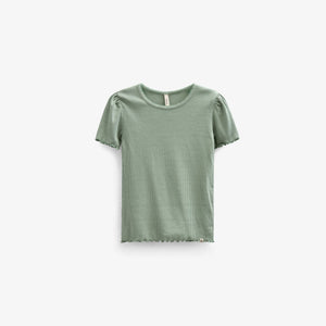 T-Shirt aus Modalripp - Kids - Dusty Green | 101302 Lottie