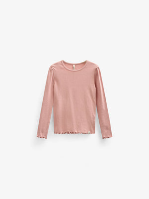 Langärmeliges T-Shirt aus Modalripp - Kids - Rose Tan | 101306 Lottie