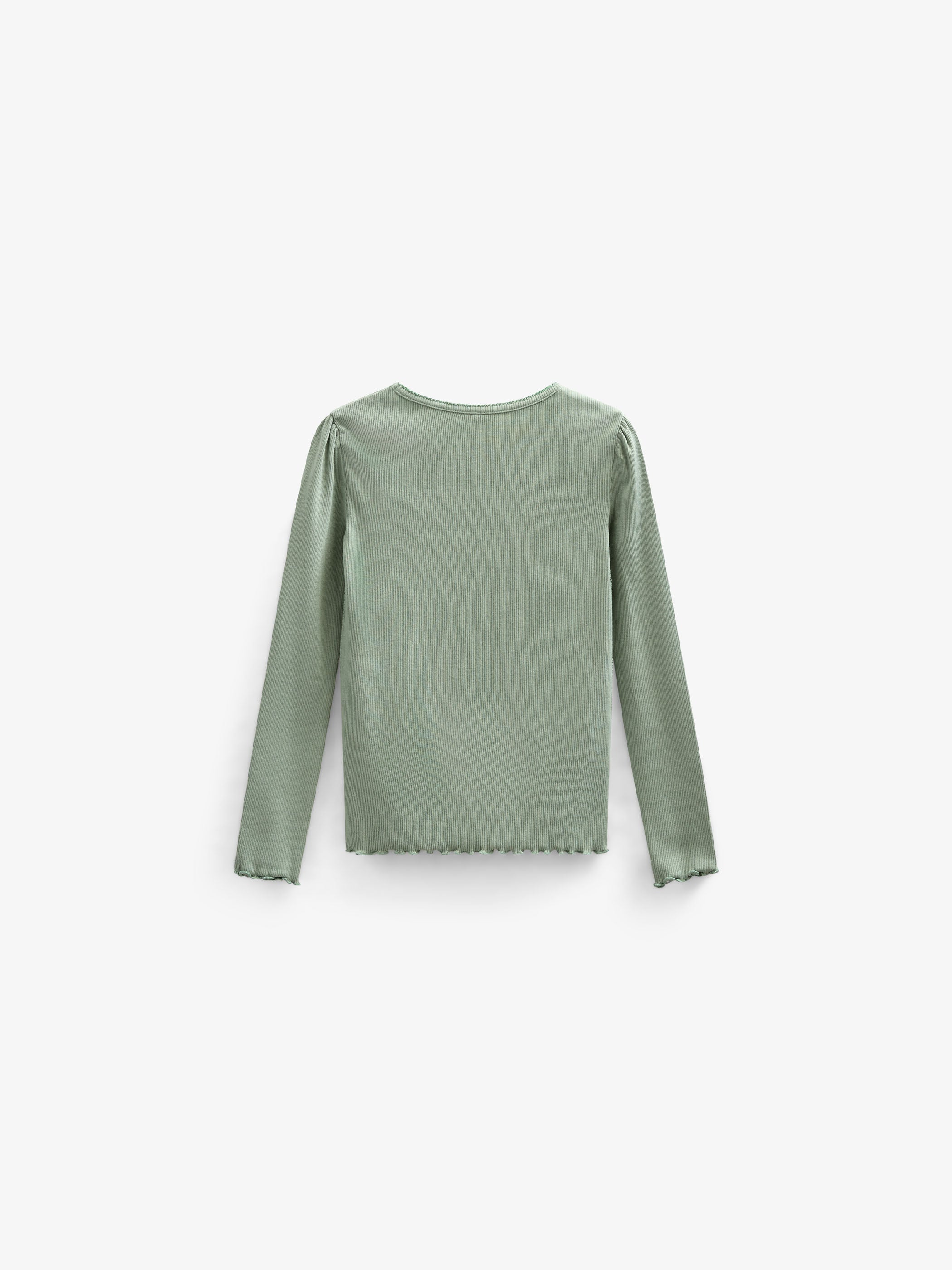 Langärmeliges T-Shirt aus Modalripp - Kids - Dusty Green | 101310 Lottie