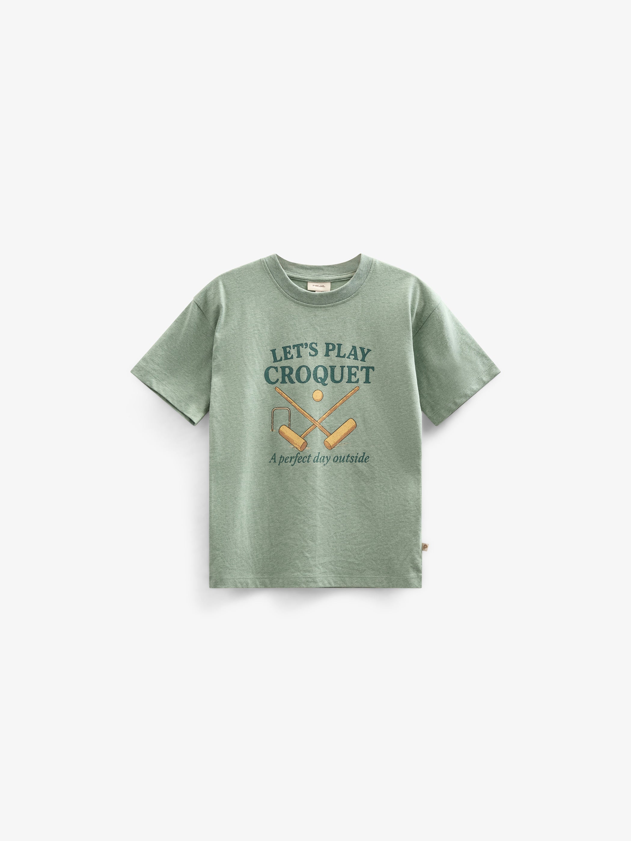 Croquet T-Shirt - Tween - Light Green Melange | 101339 Vincent