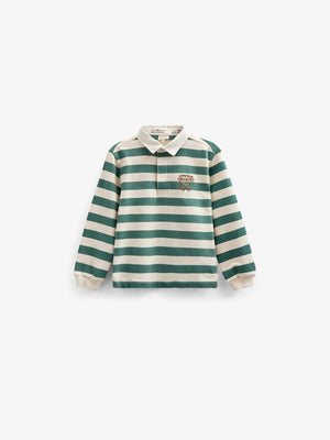 Gestreiftes Polo-Sweatshirt - Tween - Tropical Green/Offwhite | 101341 Marco