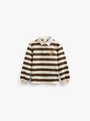 Gestreiftes Polo-Sweatshirt - Tween - Dark Brown/Offwhite | 101398 Marco