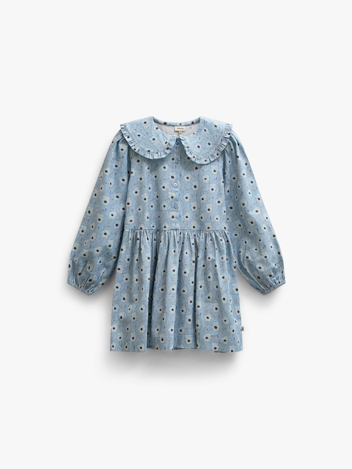 Geblümtes Baumwollkleid mit Rüschenkragen Kids - Blue/Brown | 101427 Nova