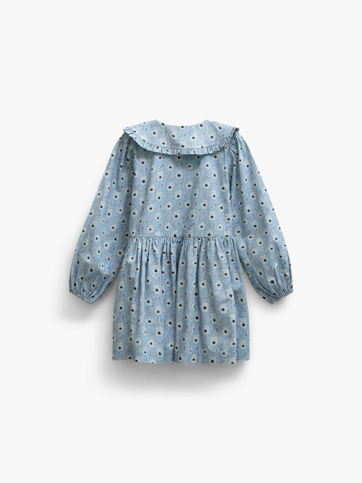 Geblümtes Baumwollkleid mit Rüschenkragen Kids - Blue/Brown | 101427 Nova