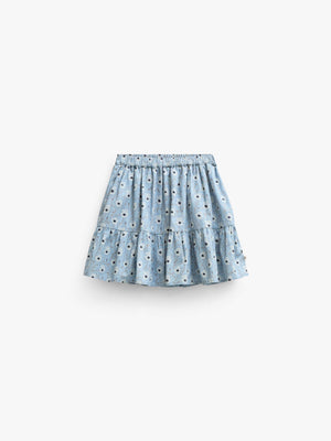 Geblümter Baumwollrock Kids - Blue/Brown | 101431 Nova