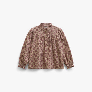 Geblümte Baumwollbluse mit Knopfleiste Tween - Rose/Bordeaux | 101434 Nova