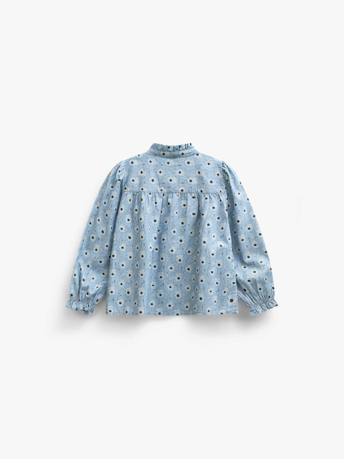 Geblümte Baumwollbluse mit Knopfleiste Tween - Blue/Brown | 101436 Nova