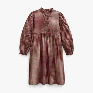Popelinekleid mit Knopfleiste Tween - Bordeaux Check | 101437 Julia