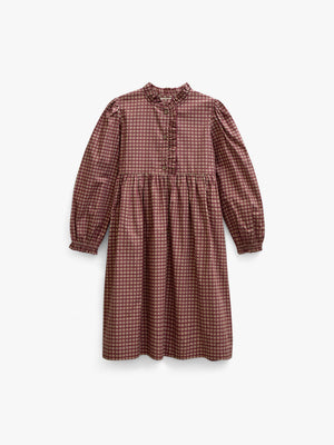 Popelinekleid mit Knopfleiste Tween - Bordeaux Check | 101437 Julia