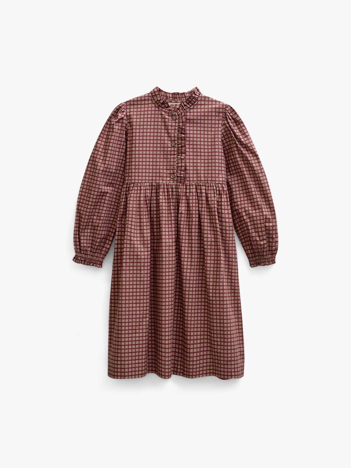 Popelinekleid mit Knopfleiste Tween - Bordeaux Check | 101437 Julia