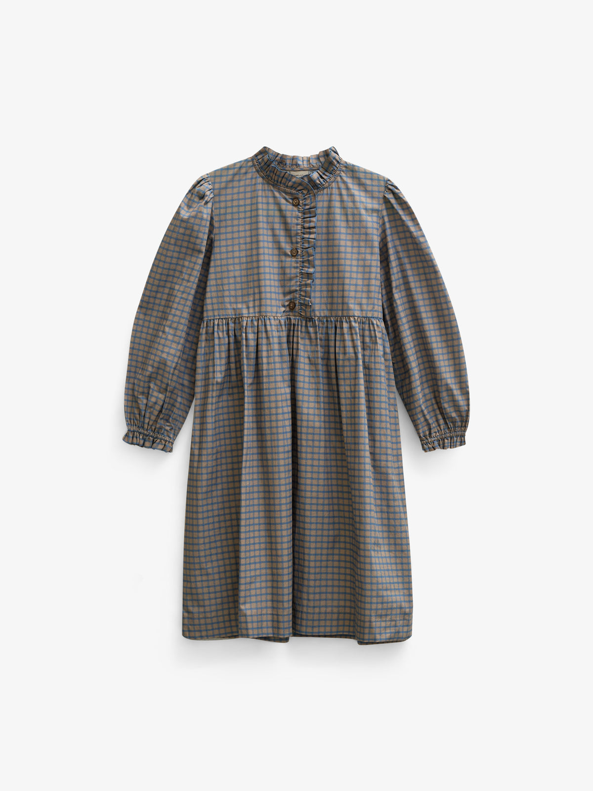 Popelinekleid mit Knopfleiste Tween - Blue Check | 101438 Julia