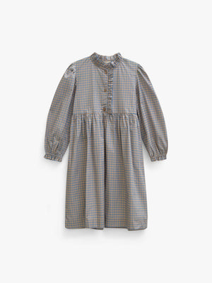 Popelinekleid mit Knopfleiste Tween - Blue Check | 101438 Julia