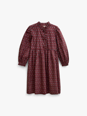 Popelinekleid mit Knopfleiste Tween - Bordeaux Flowerprint | 101439 Julia